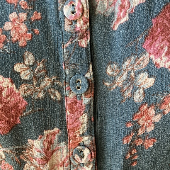 April Cornell soft floral rayon shirtwaist dress with waist tie Small - Picture 11 of 15